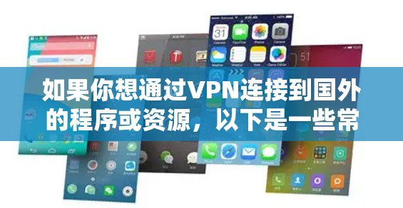 如果你想通过VPN连接到国外的程序或资源，以下是一些常见的方法和步骤