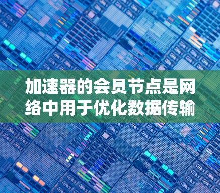 加速器的会员节点是网络中用于优化数据传输效率的关键组件,主要负责提升网络性能。以下是对加速器会员节点的详细分析 加速器的会员节点是网络中用于优化数据传输效率的关键组件,主要负责提升网络性能。以下是对加速器会员节点的详细分析