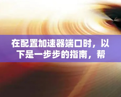 在配置加速器端口时,以下是一步步的指南,帮助你理解和完成配置过程 在配置加速器端口时,以下是一步步的指南,帮助你理解和完成配置过程