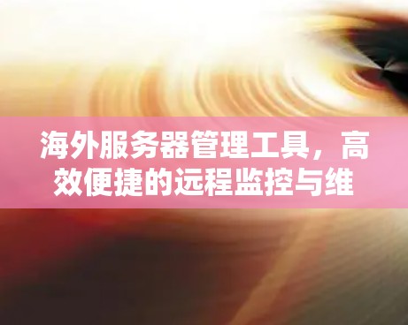 海外服务器管理工具,高效便捷的远程监控与维护 海外服务器管理工具,高效便捷的远程监控与维护