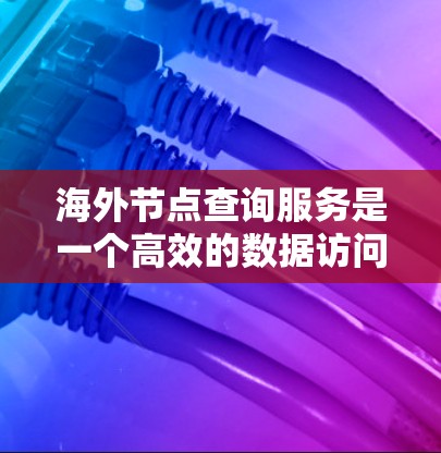 海外节点查询服务是一个高效的数据访问工具，能够帮助用户快速、安全地获取远程数据。以下是对该服务的详细分析和建议