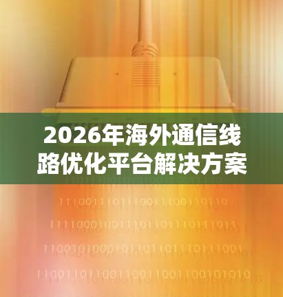 2026年海外通信线路优化平台解决方案