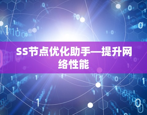 SS节点优化助手—提升网络性能