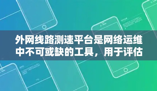 外网线路测速平台是网络运维中不可或缺的工具,用于评估和优化互联网线路的性能。以下是对该平台的详细分析和总结